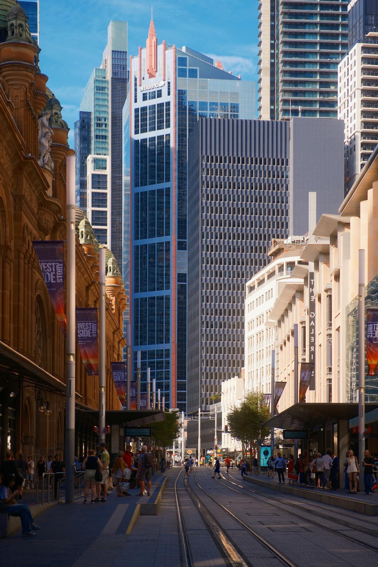 Pedestrians on George Street in the Sydney CBD